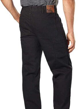 Stanley Men's Black Slash Pocket Denim Straight Leg Utility Work Pant Size 38